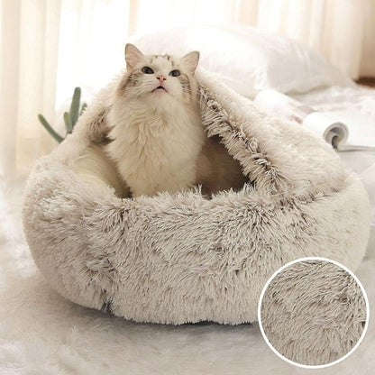 Plush Hooded Ultra Warm Cat Bed