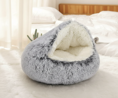 Plush Hooded Ultra Warm Cat Bed