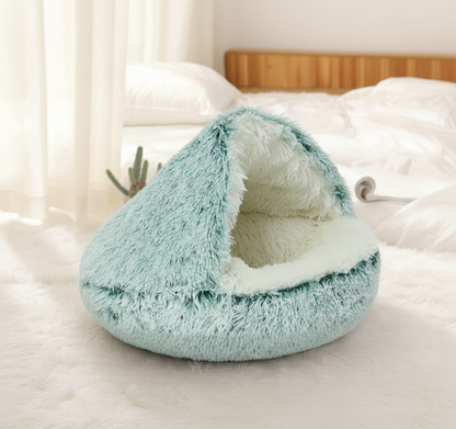 Plush Hooded Ultra Warm Cat Bed