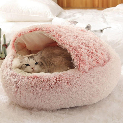 Plush Hooded Ultra Warm Cat Bed