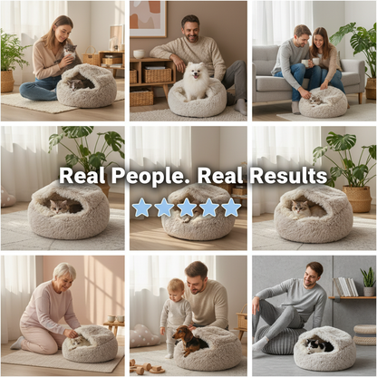Plush Hooded Ultra Warm Cat Bed
